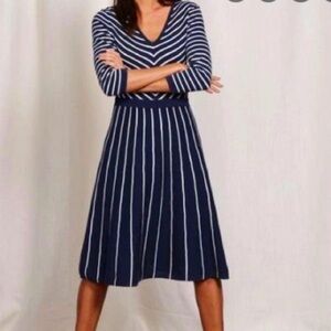 Boden Blue Chevron Sweater Dress Size 6
